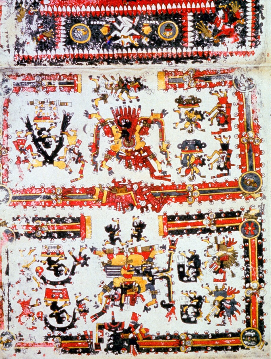 Codex Borgianus som viser konfronterende guder, Mixtec, Pre-Columbian Mexico, 1100-1500-tallet av Unbekannt