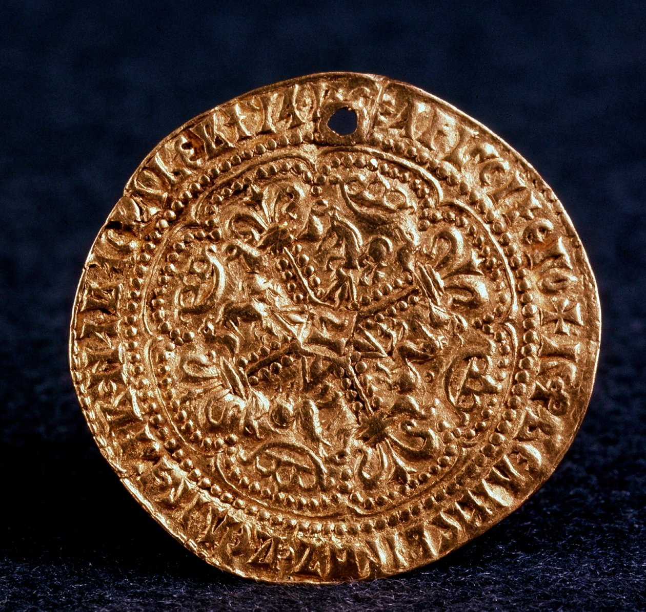Mynt Korabelnik av Tsar Ivan III Averse: blomstrende kors, 1471-1490 av Unbekannt