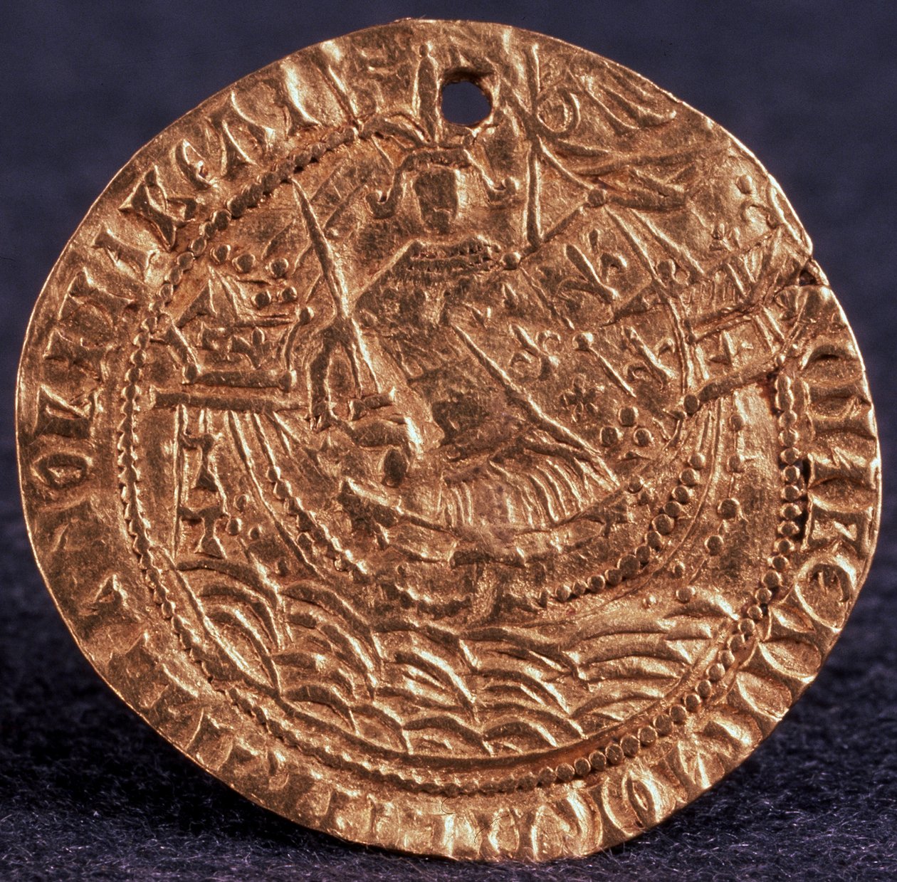 Mynt Korabelnik av Tsar Ivan III Revers: Linjal på skipet hans, 1471-1490 av Unbekannt