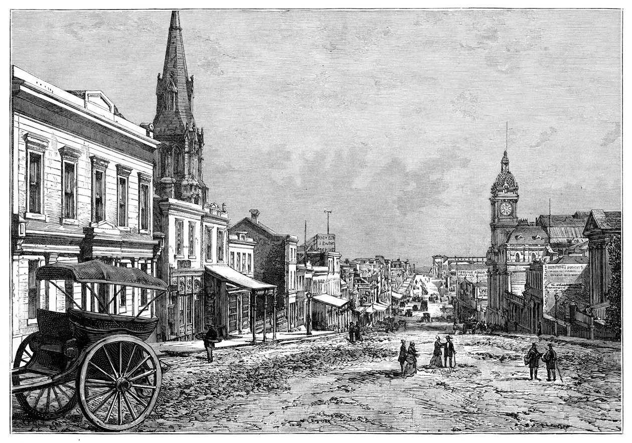 Collins Street, Melbourne, Victoria, Australia, 1800-tallet av Unbekannt
