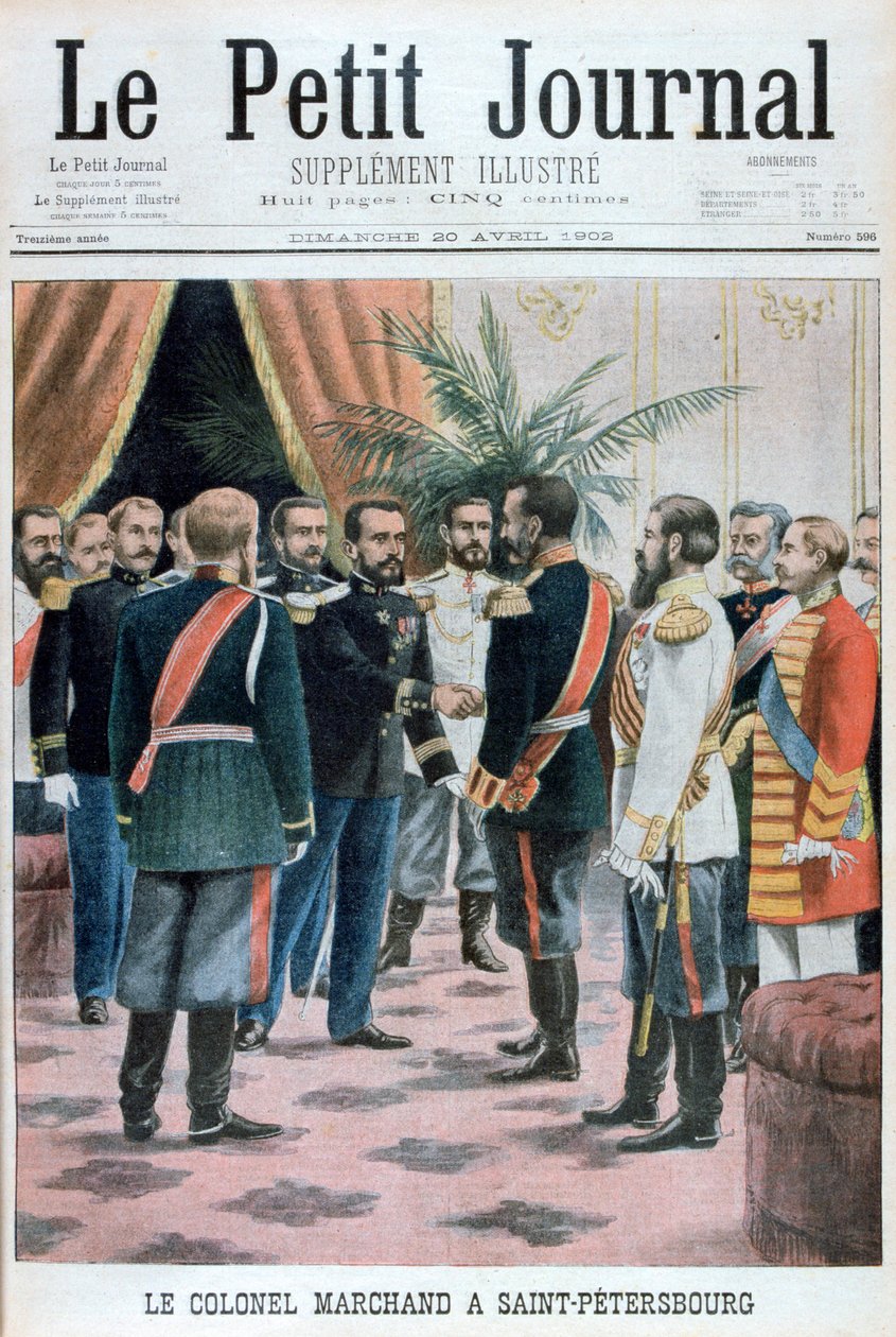 Oberst Jean-Baptiste Marchand i St Petersburg, Russland, 1902 av Unbekannt