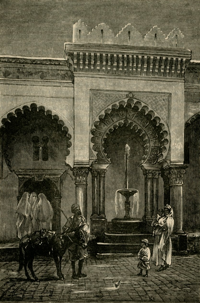 Kolonnaden til moskeen i Djamaa-El-Kebir, Alger, 1890. av Unbekannt