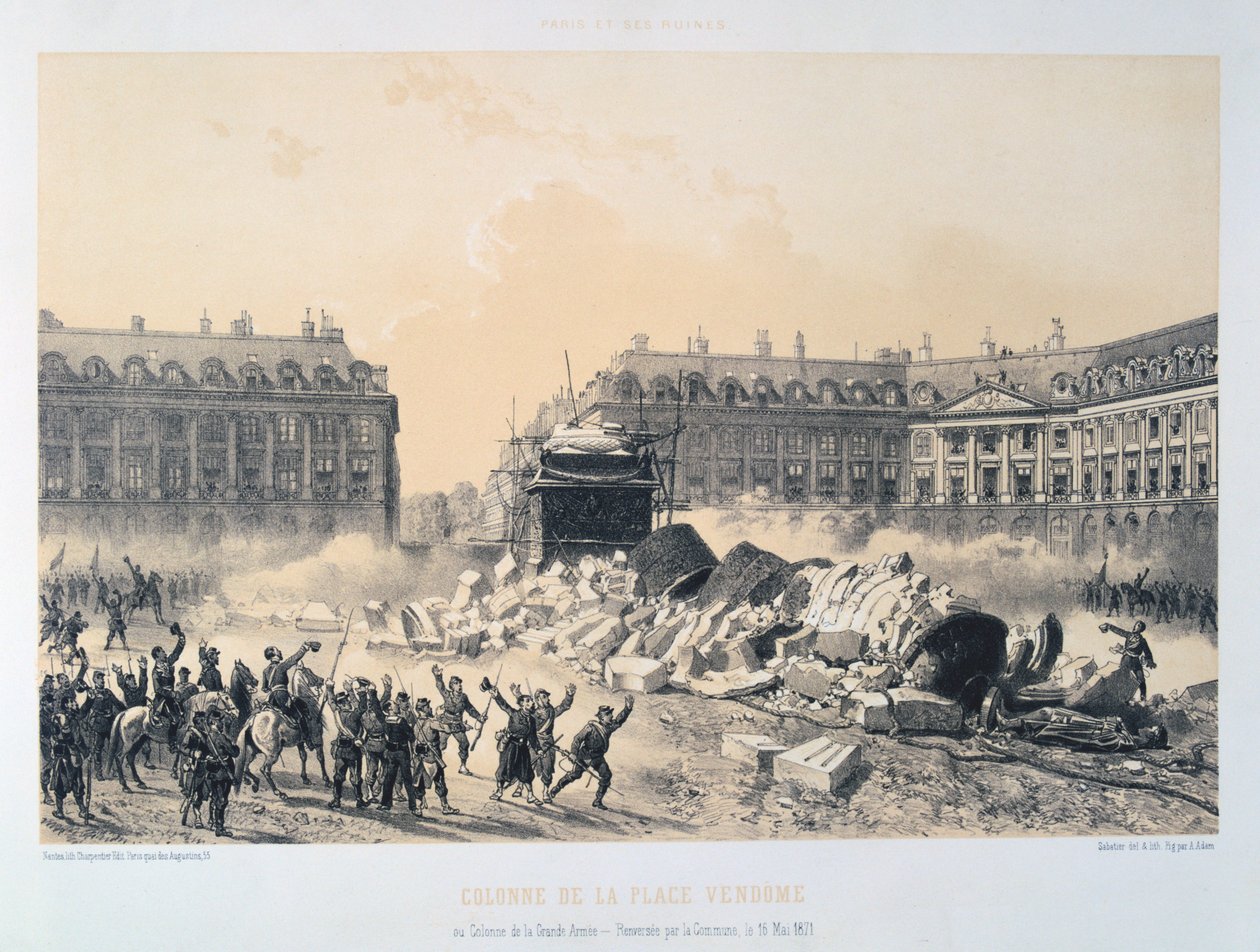 Kolonne på Place Vendome, Paris kommune, 16. mai 1871. av Unbekannt