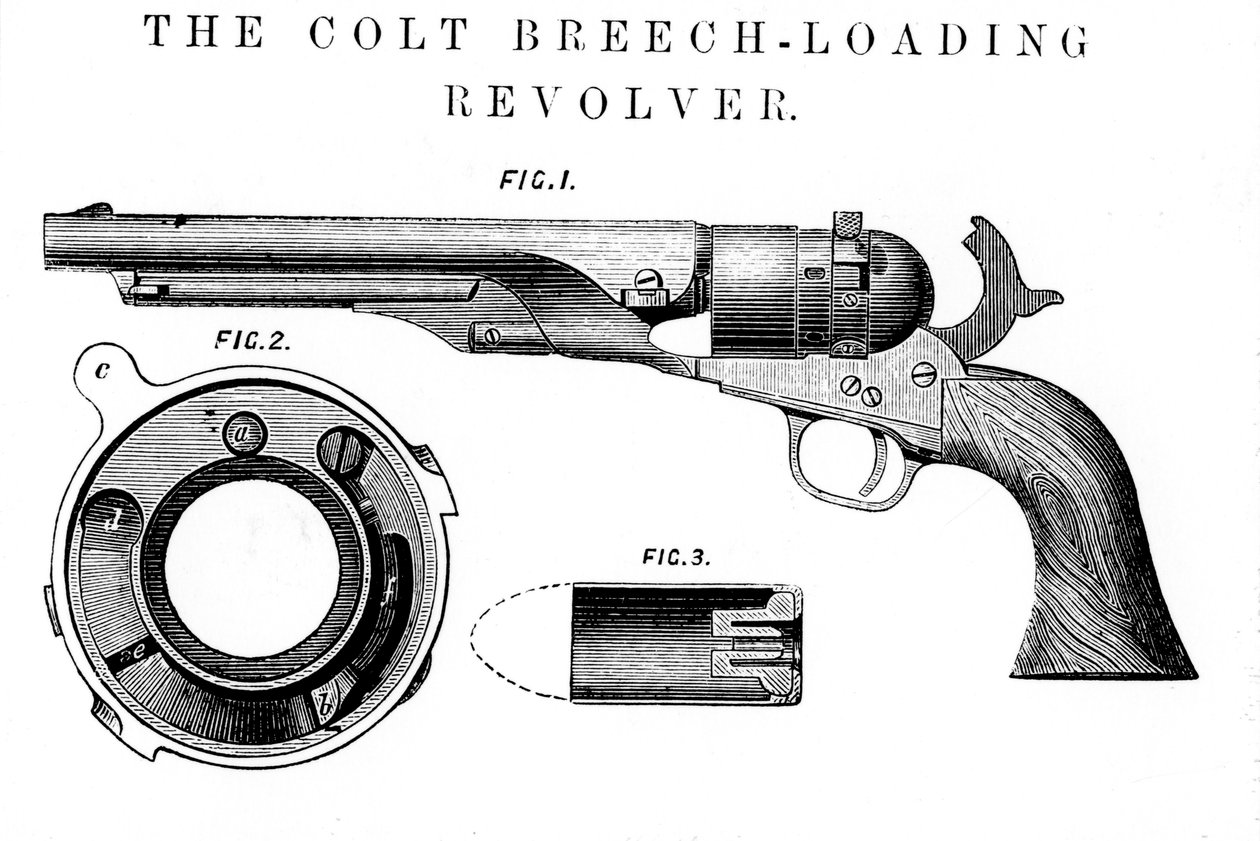 Colt Frontier revolver, oppfunnet av Samuel Colt 1814-62, c1850 av Unbekannt