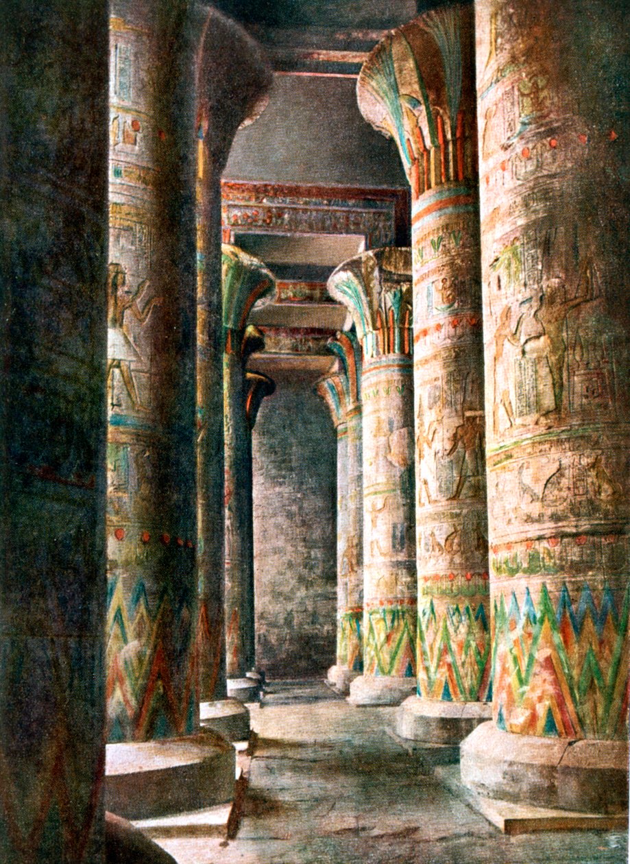 Kolonner, Horus tempel, Edfu, Egypt, 1900-tallet av Unbekannt