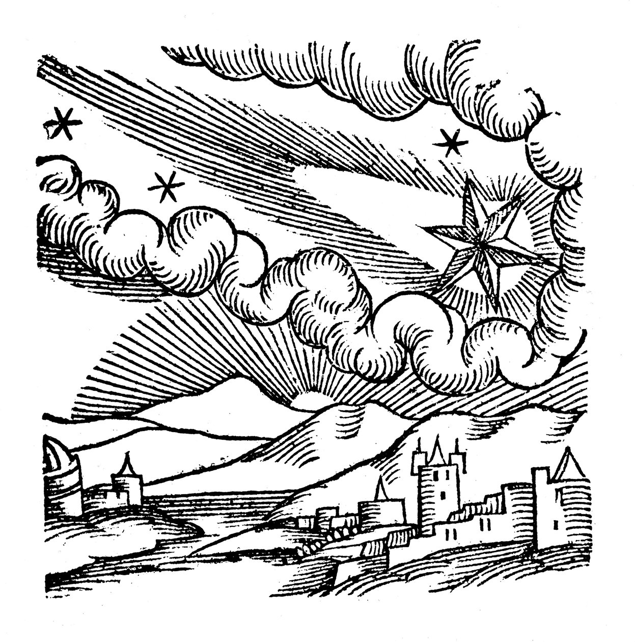 Komet av 1456 Halley, 1557 av Unbekannt