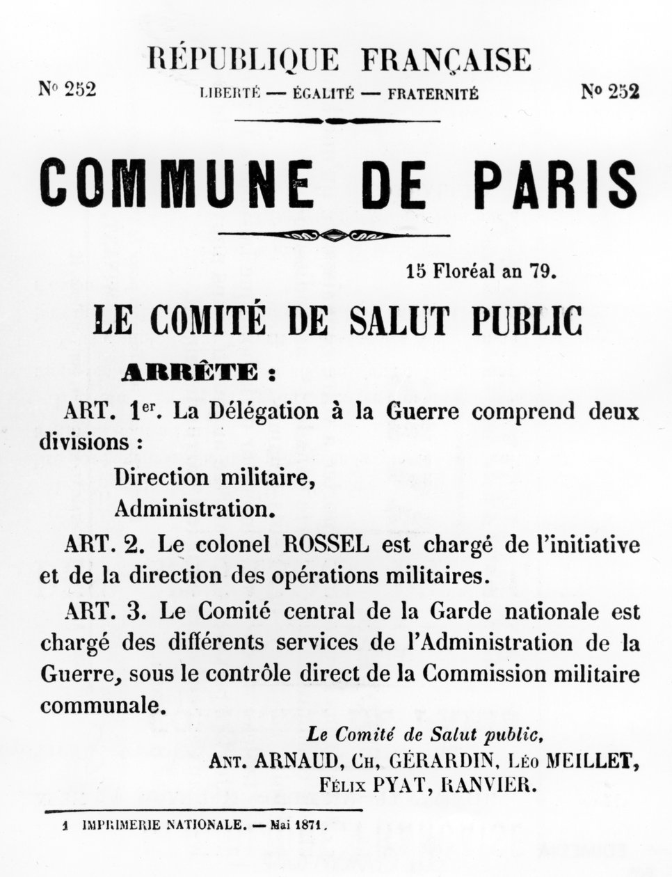 Commune de Paris, fra franske politiske plakater fra Paris Commune, mai 1871 av Unbekannt