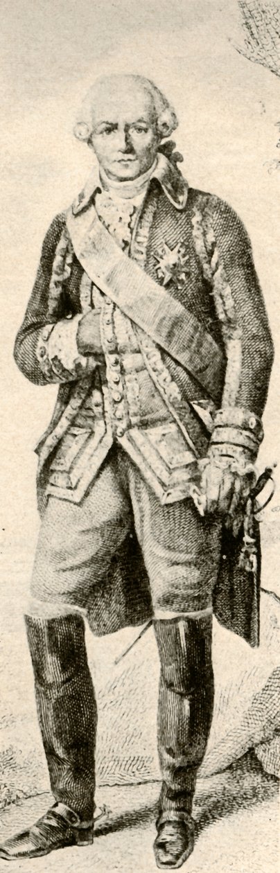 Comte de Rochambeau, viser kjolen til en fransk offiser, 1791, 1937. av Unbekannt