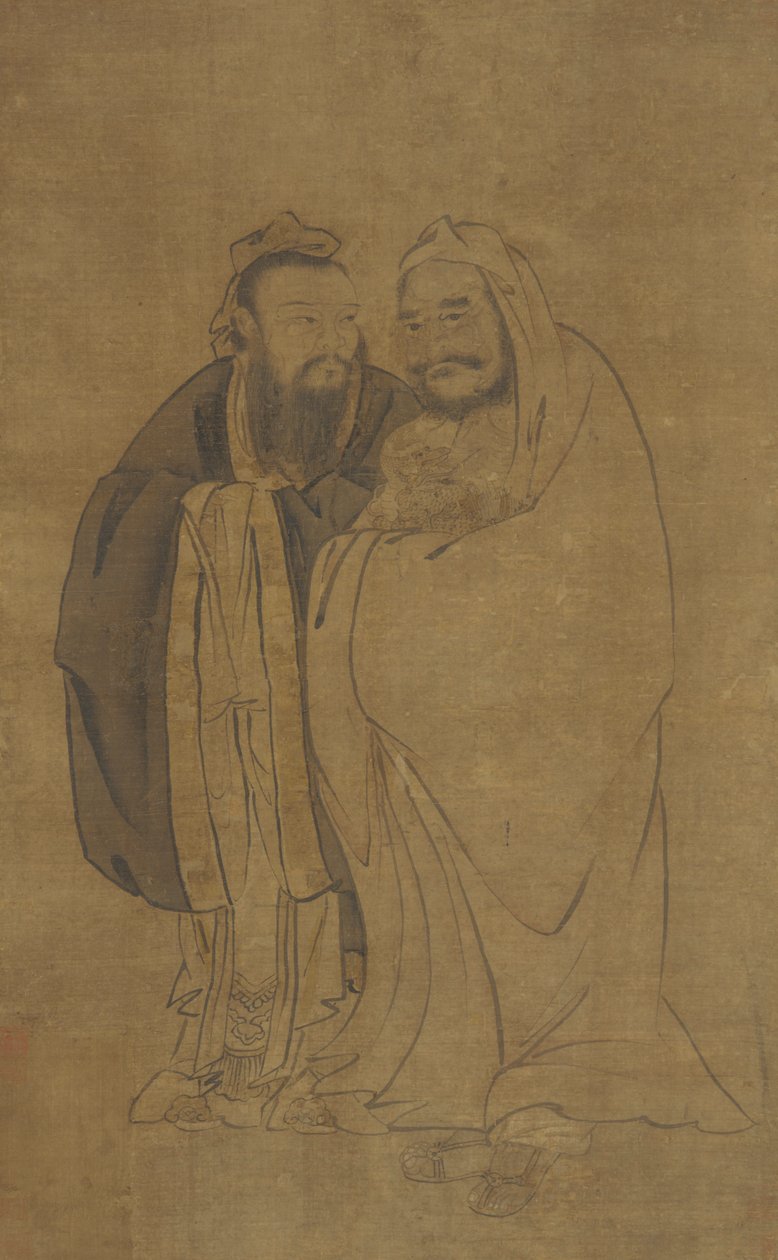 Konfucius og Buddha vugger med Qilin, Ming-dynastiet, 1400-tallet. av Unbekannt