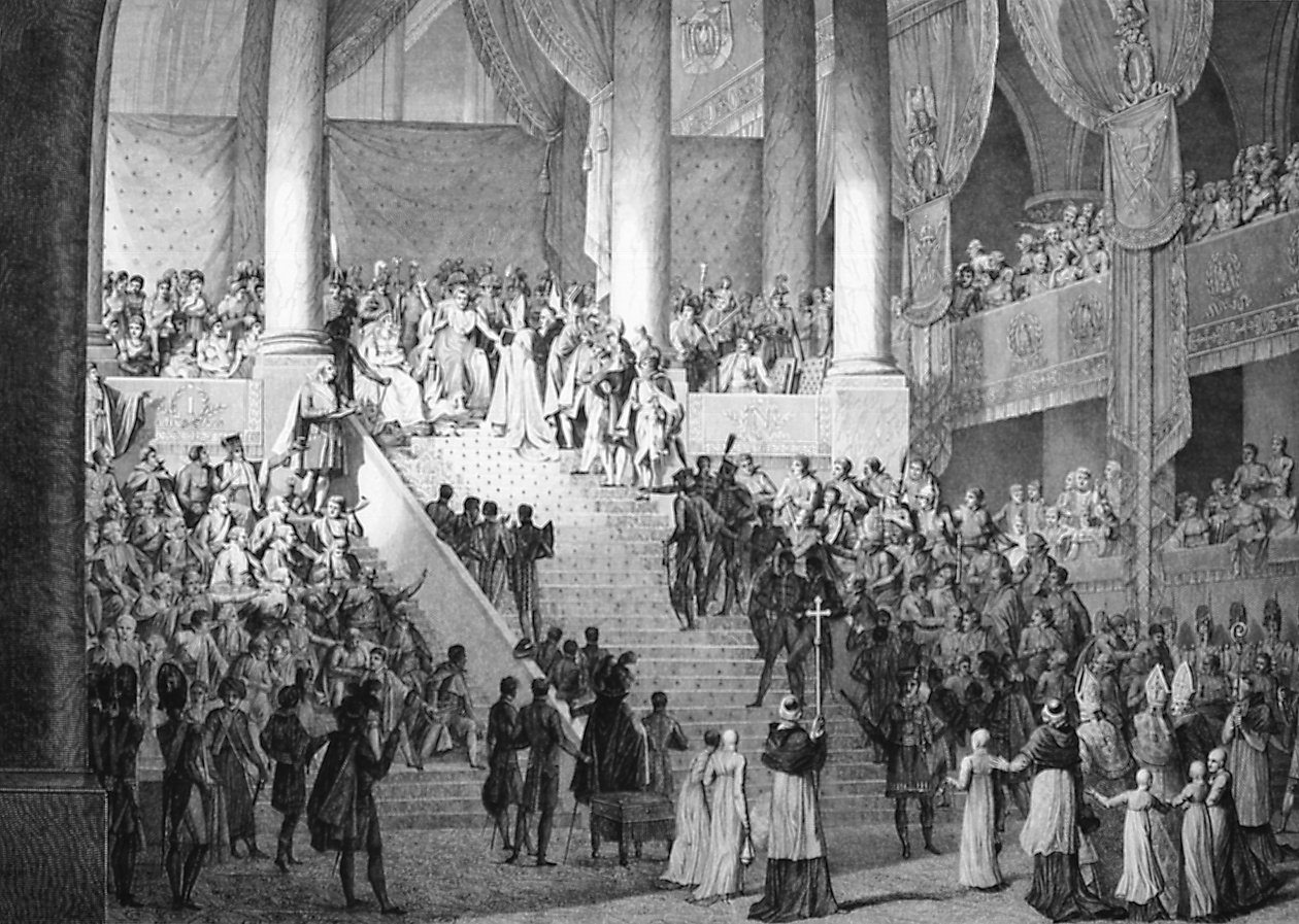 Innvielse av Napoleon og kroning av Josephine av pave Pius VII, 2. desember 1804 av Unbekannt