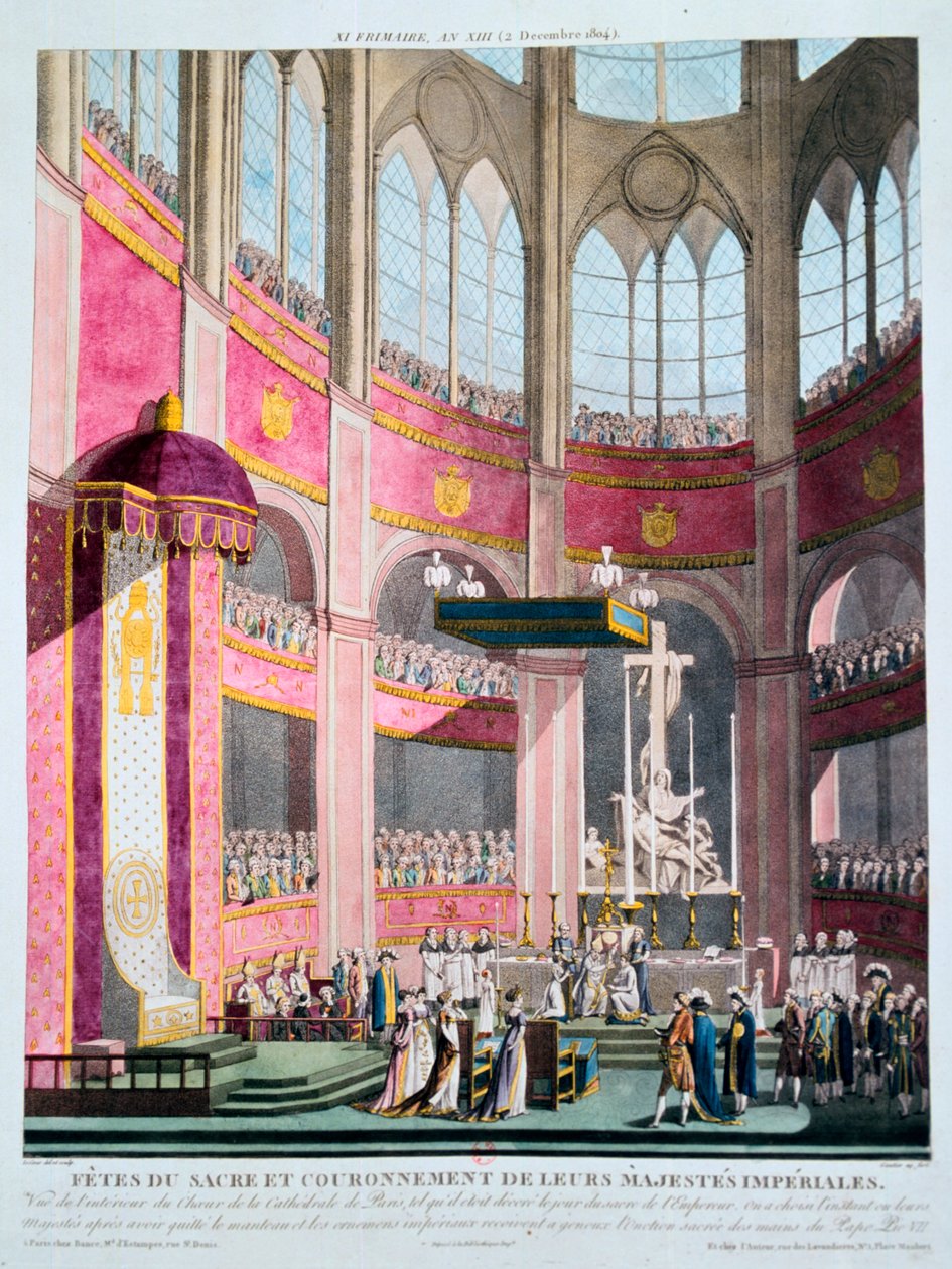 Innvielse av Napoleon og kroning av Josephine av pave Pius VII, 2. desember 1804 av Unbekannt