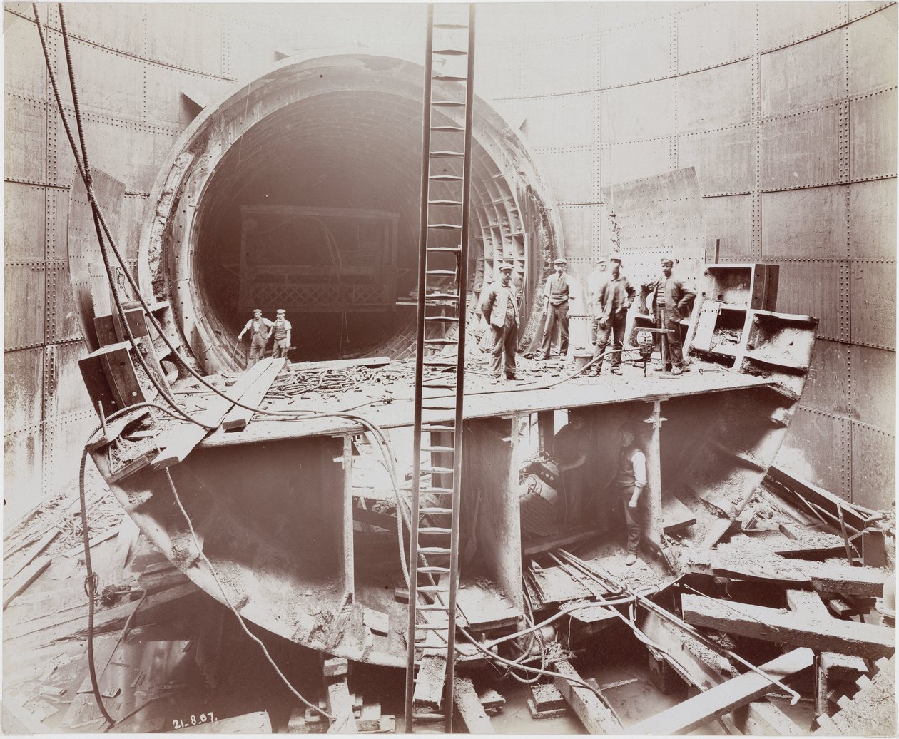 Bygging, tunneler Bygging av Rotherhithe-tunnelen, London av Unbekannt