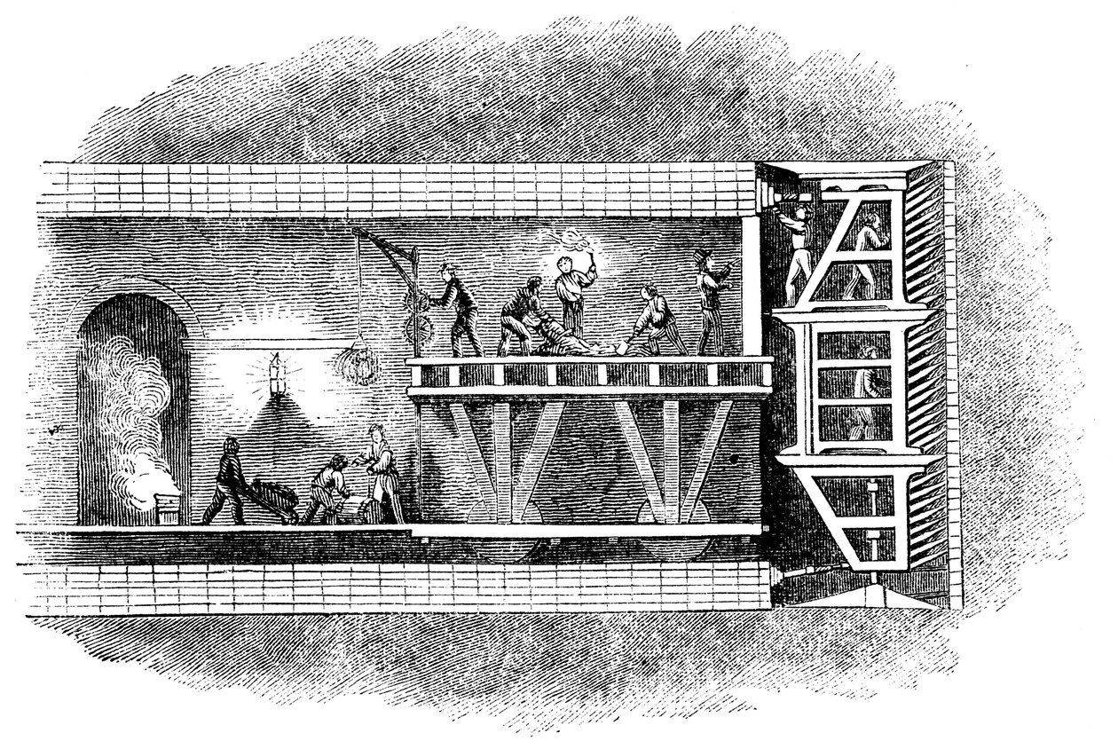 Bygging av Thames Tunnel, London, 1825-1843 av Unbekannt
