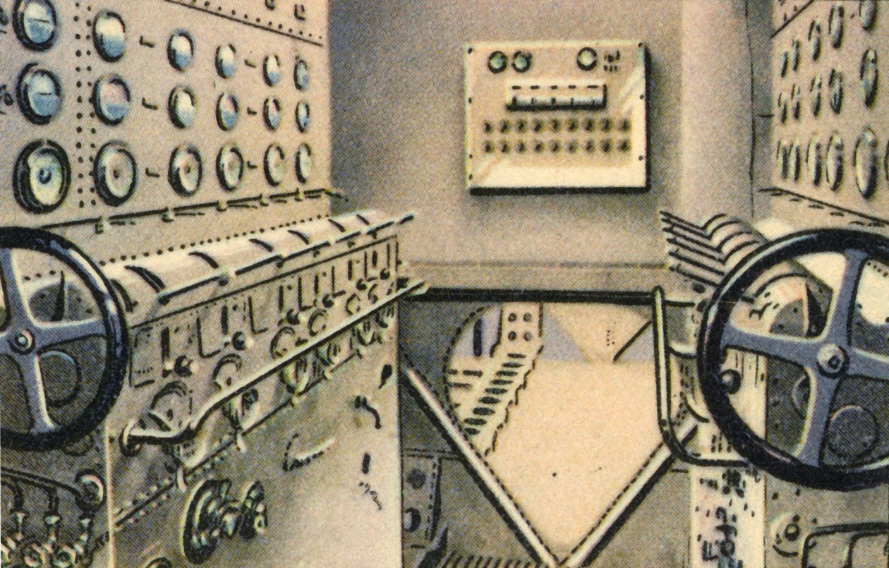 Kontrollrom om bord på Dornier Do X-flybåten, 1920-tallet, 1932. av Unbekannt