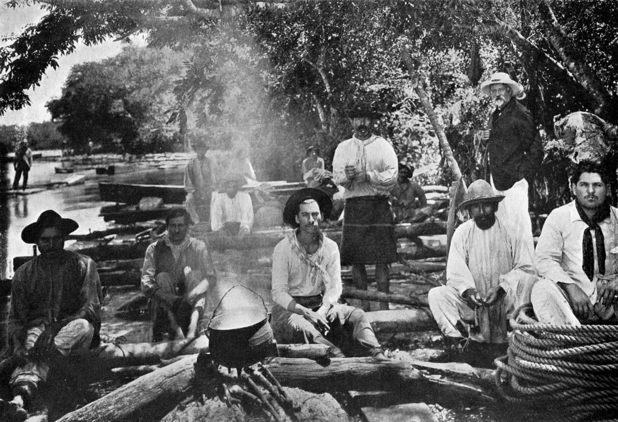 Matlaging på en flåte, Paraguay, 1911 av Unbekannt