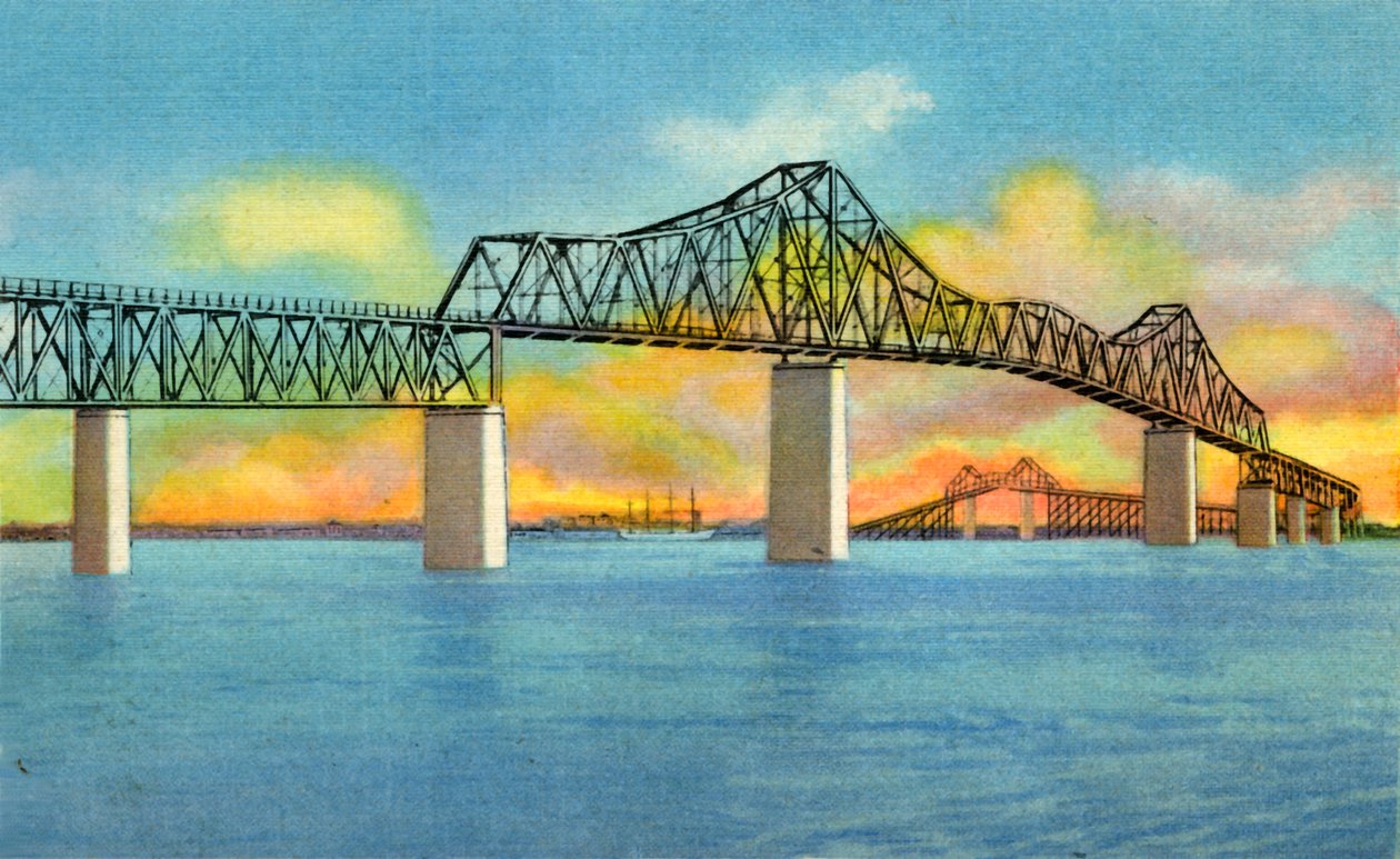 Cooper River Bridge, Charleston, S.C., 1942. av Unbekannt
