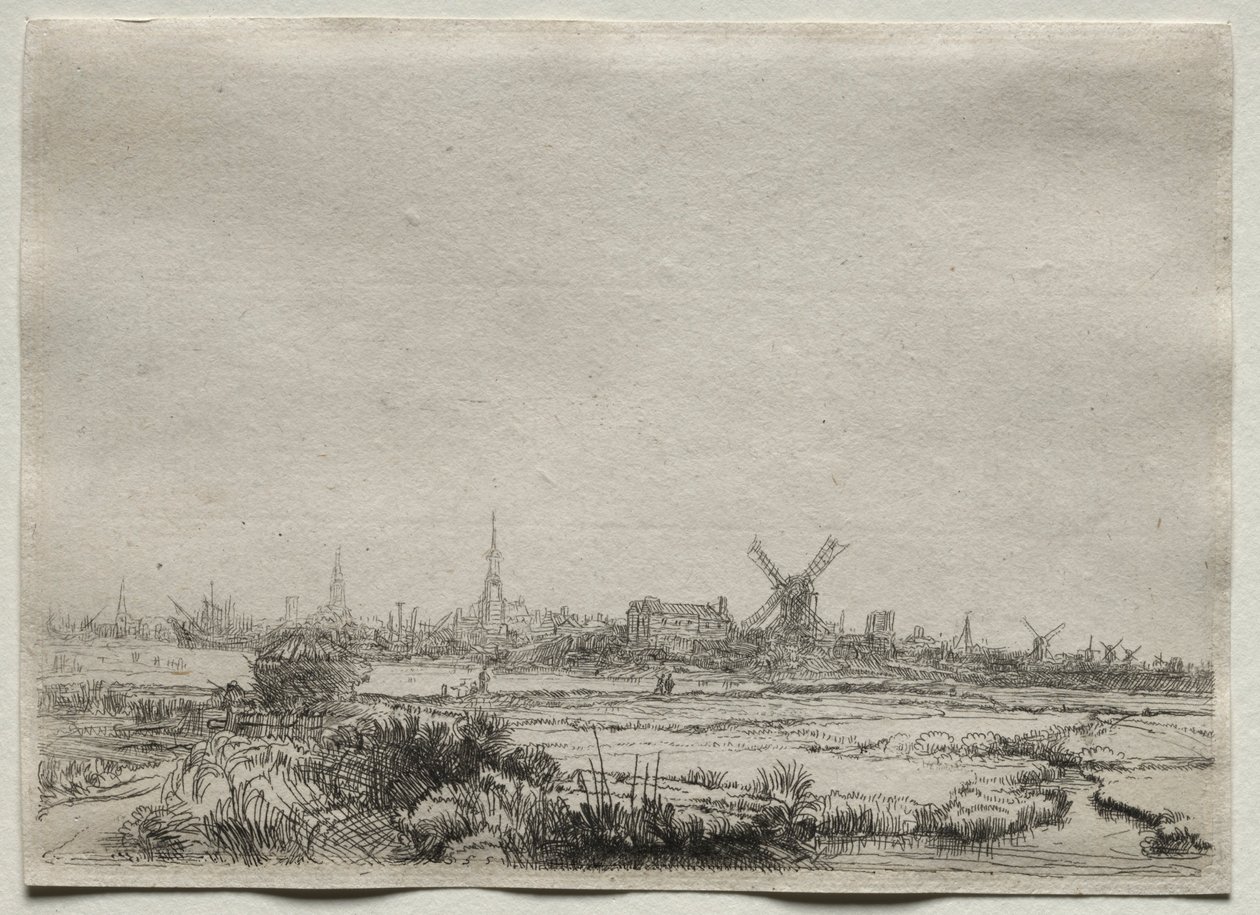 Kopi av utsikt over Amsterdam fra nordvest, 1700-tallet. av Unbekannt