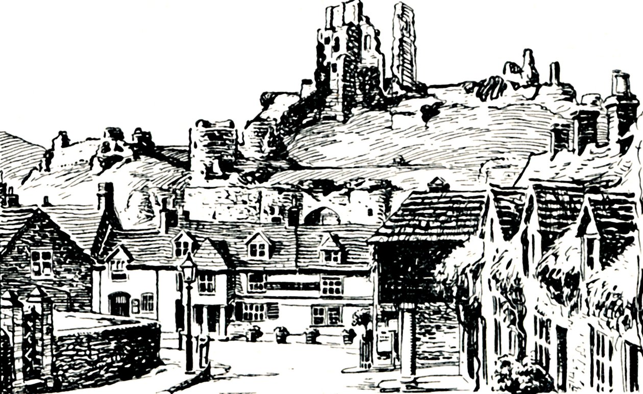 Corfe Village, 1929 av Unbekannt