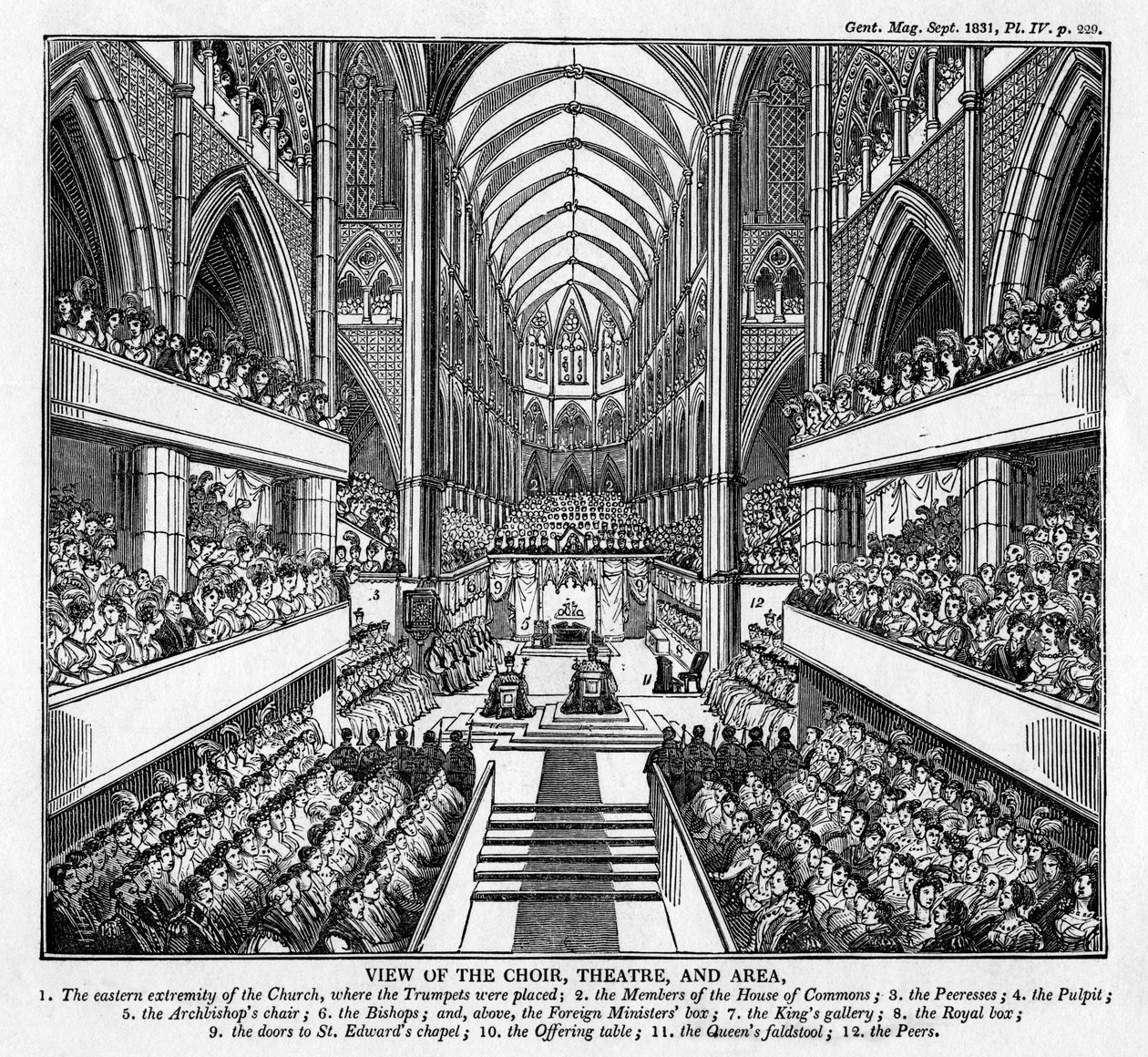 Kroningen av kong William IV og dronning Adelaide, Westminster Abbey, London, 1831 av Unbekannt