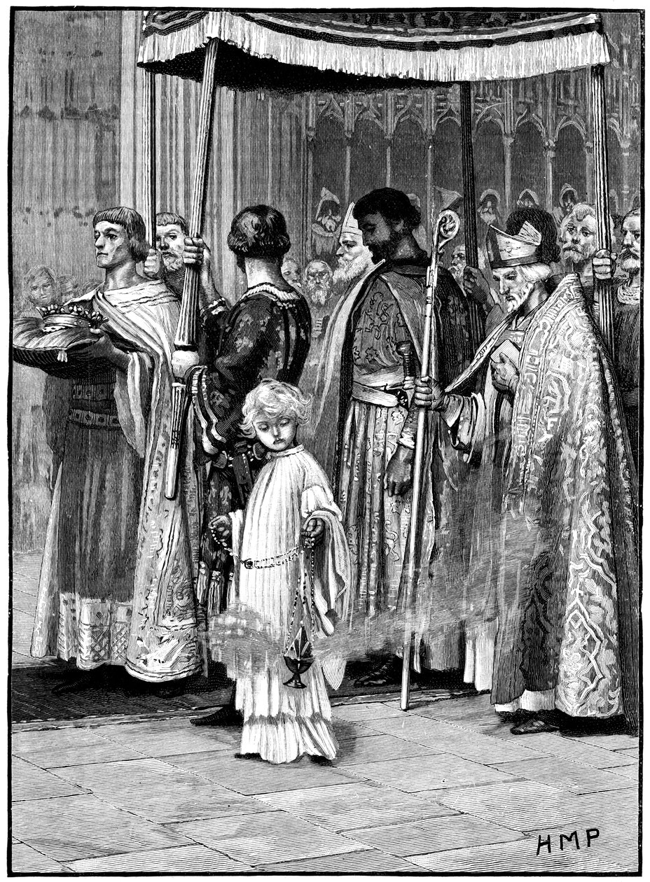 Kroningen av Richard I i Westminster Abbey 1189, c1880 av Unbekannt