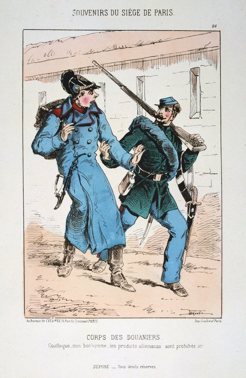 Corps des Douaniers, beleiringen av Paris fransk-prøyssisk krig, 1870-1871. av Unbekannt