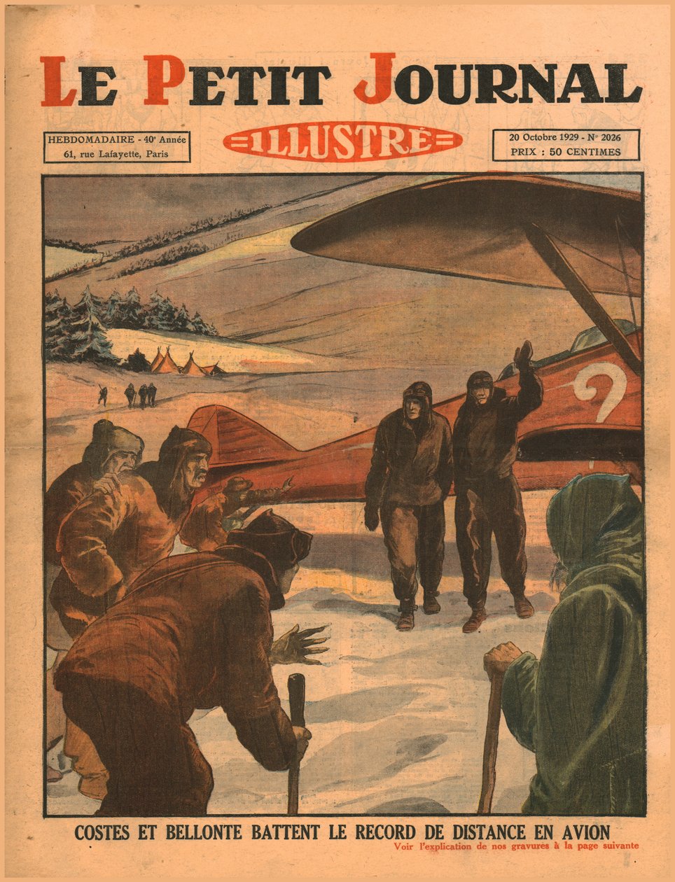 Costes og Bellonte slo flydistanserekorden, 1929. av Unbekannt