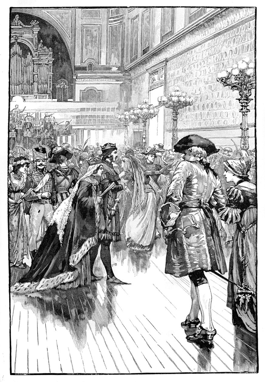 Kostymeball på Buckingham Palace, ca 1840-tallet, 1900 av Unbekannt