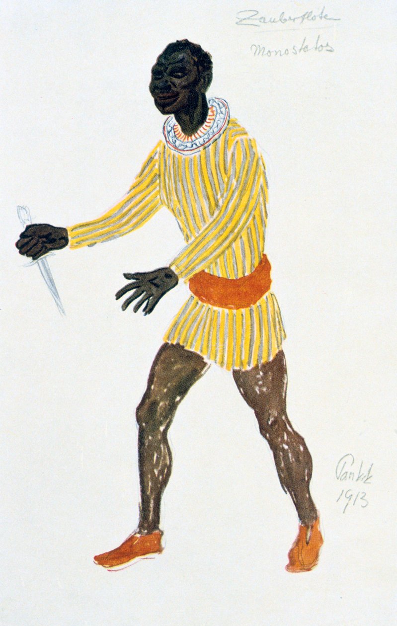 Kostymedesign for Monostatos, 1913 av Unbekannt