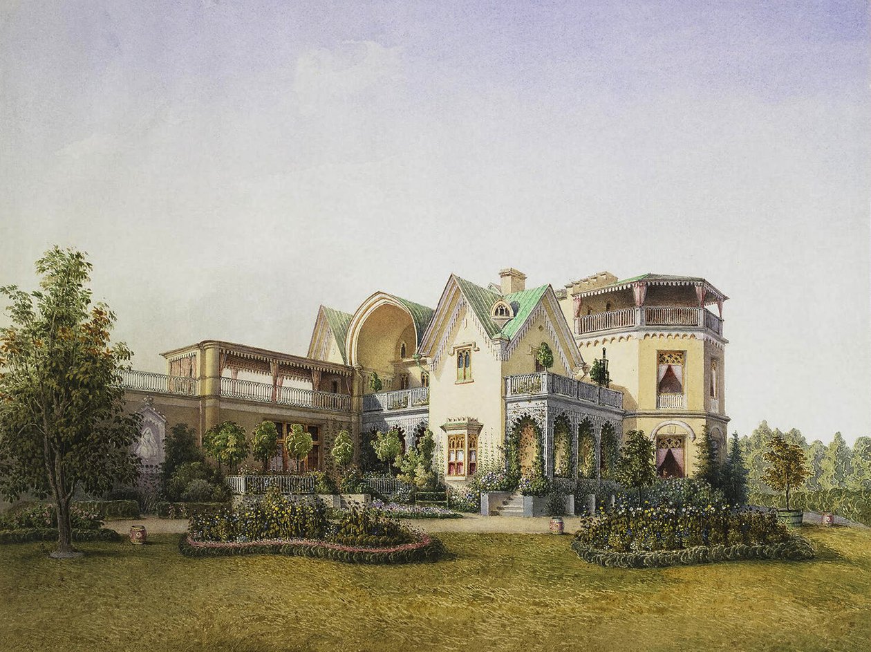 Cottege Palace i Alexandria Park i Peterhof, 1847 av Unbekannt