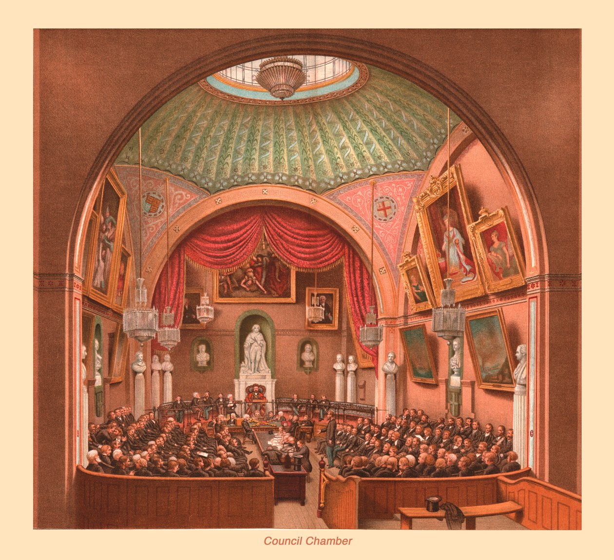 Council Chamber London Guildhall, 1886 av Unbekannt
