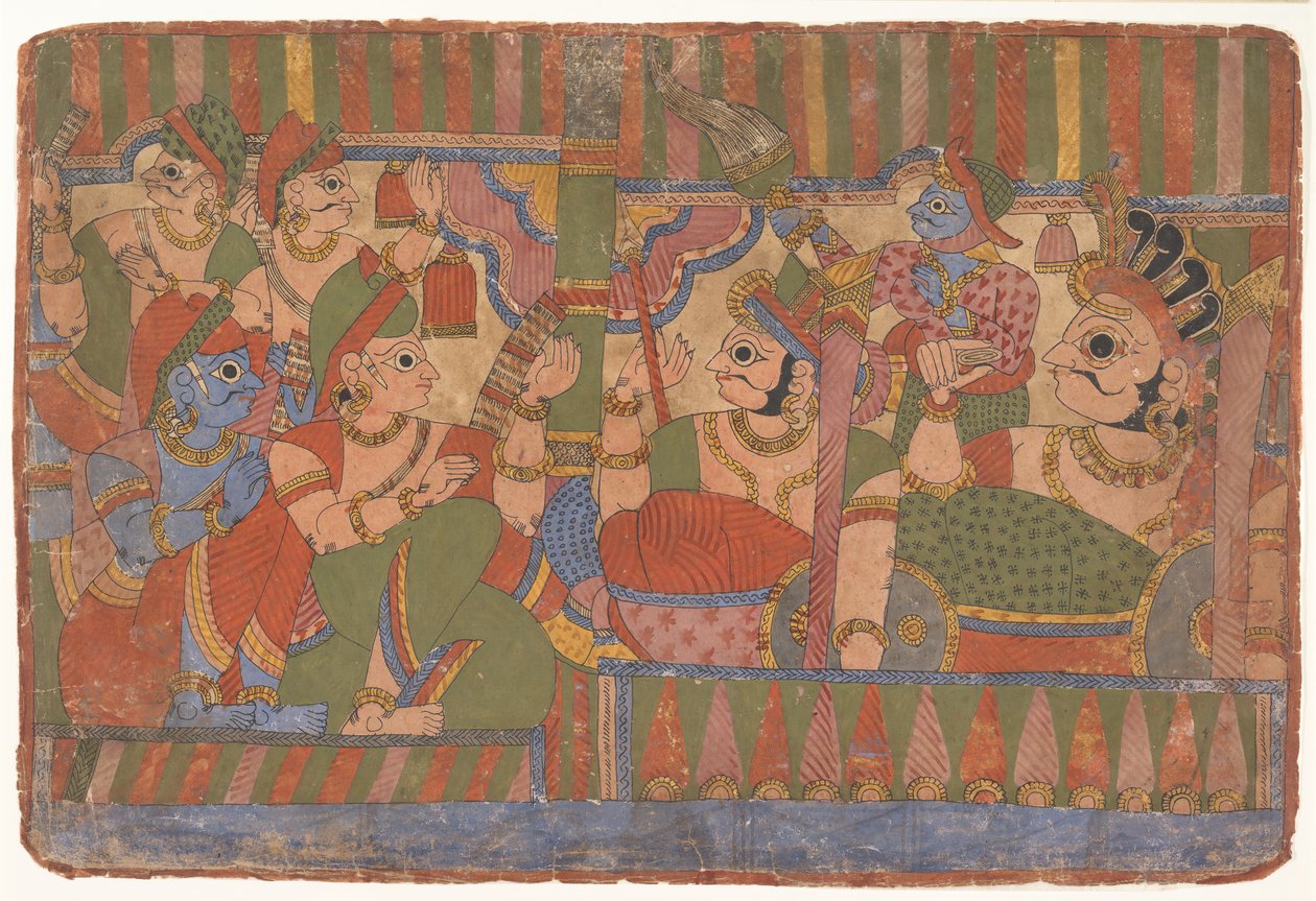 Council of Heroes ... fra en spredt Mahabharata Great Descendants of Mahabharata, ca. 1800. av Unbekannt