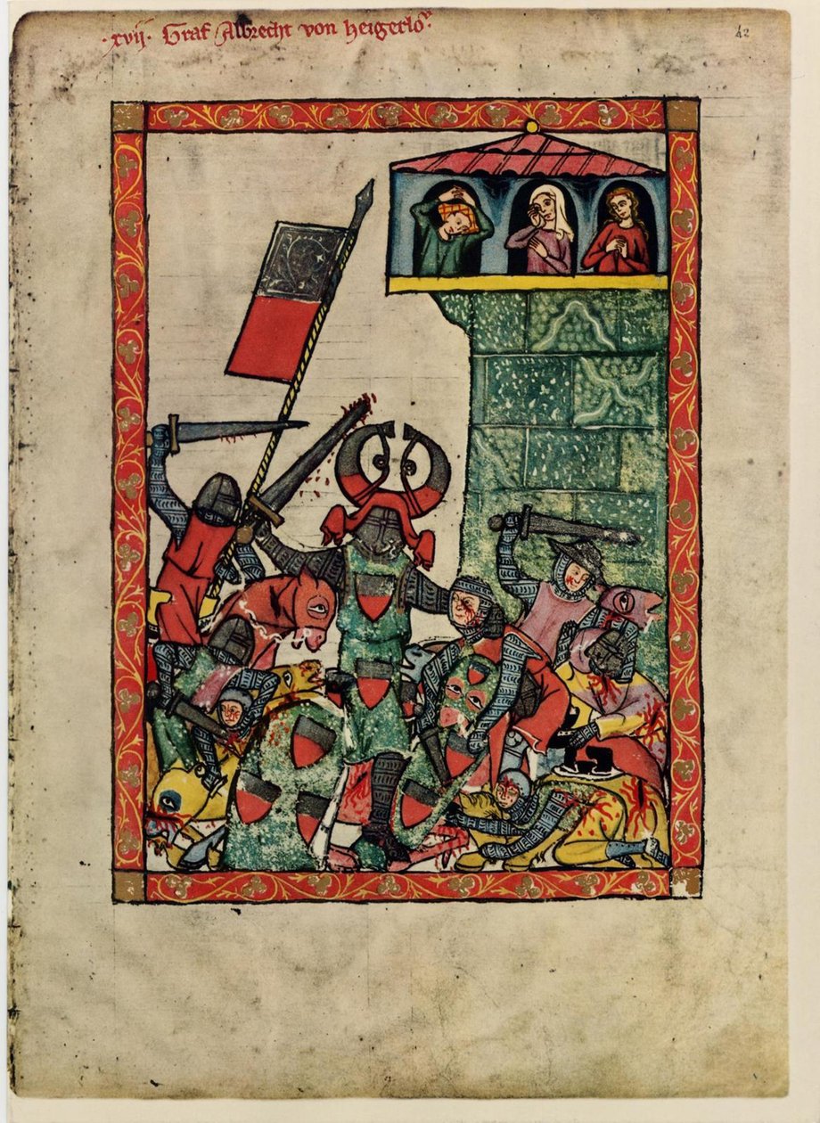Grev Albrecht II av Hohenberg fra Codex Manesse, mellom 1305 og 1340 av Unbekannt