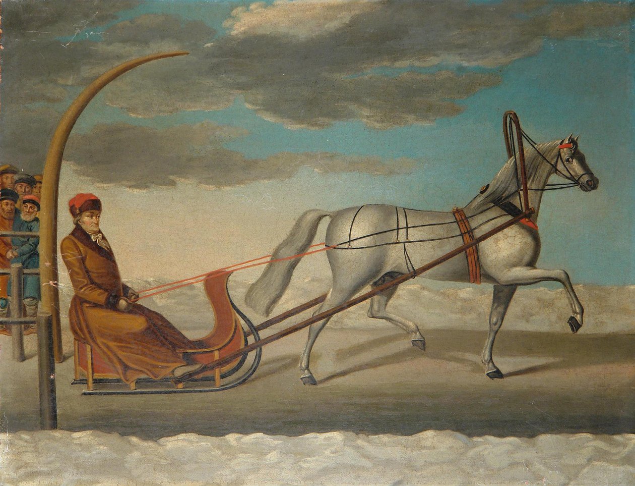 Grev Alexey Grigoryevich Orlov av Chesma på en hestetrukket slede, 1778 av Unbekannt