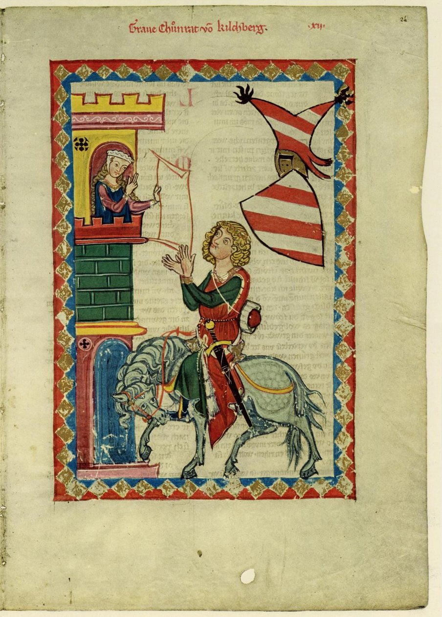Grev Konrad von Kirchberg fra Codex Manesse, mellom 1305 og 1340 av Unbekannt