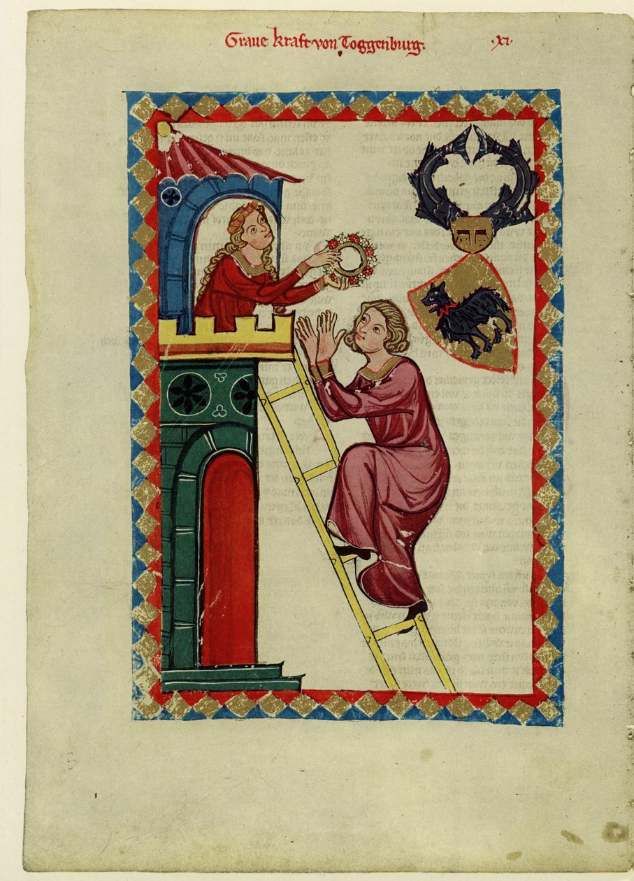 Grev Kraft III av Toggenburg fra Codex Manesse, mellom 1305 og 1340 av Unbekannt