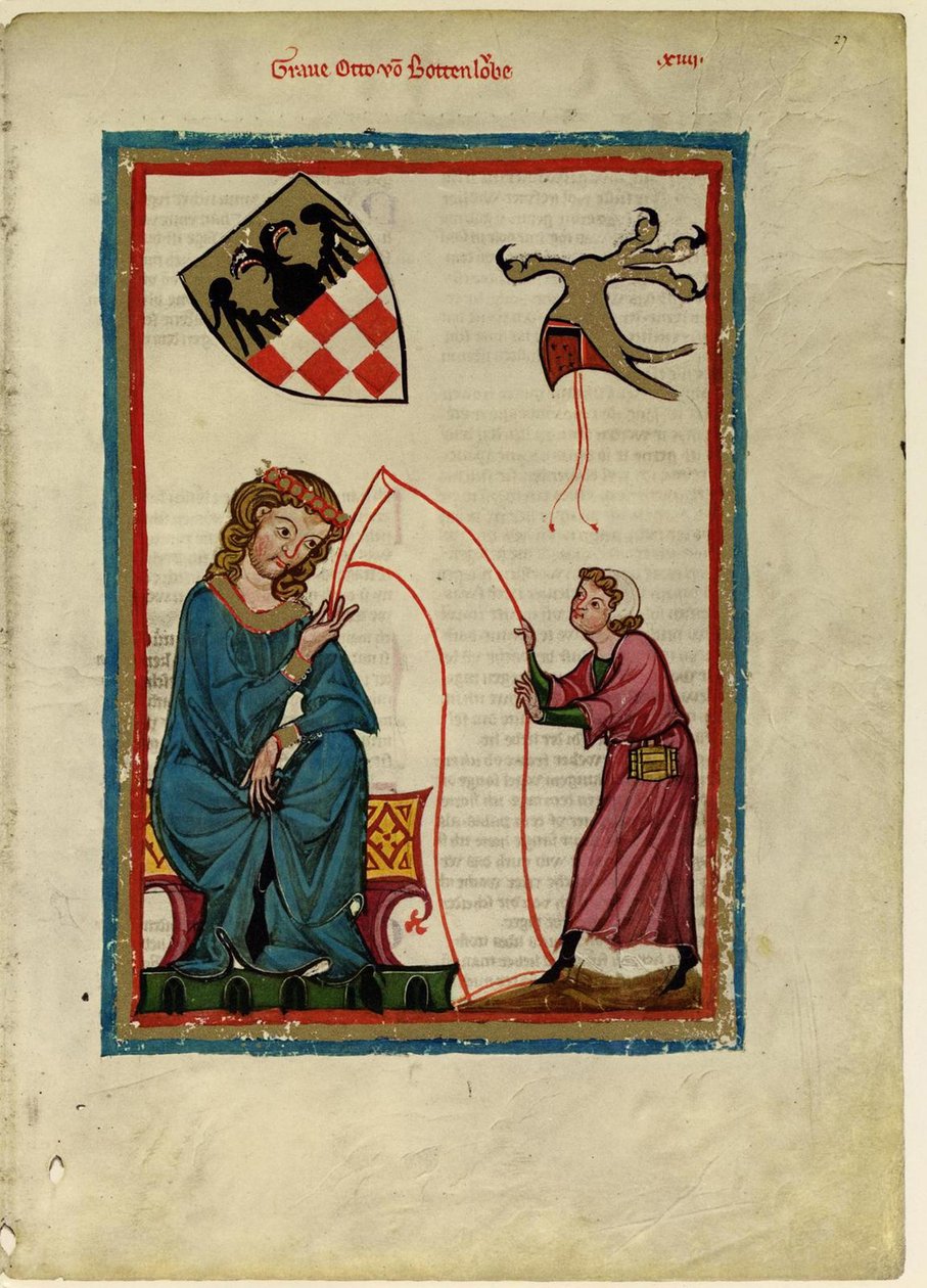Grev Otto von Botenlauben fra Codex Manesse, mellom 1305 og 1340 av Unbekannt