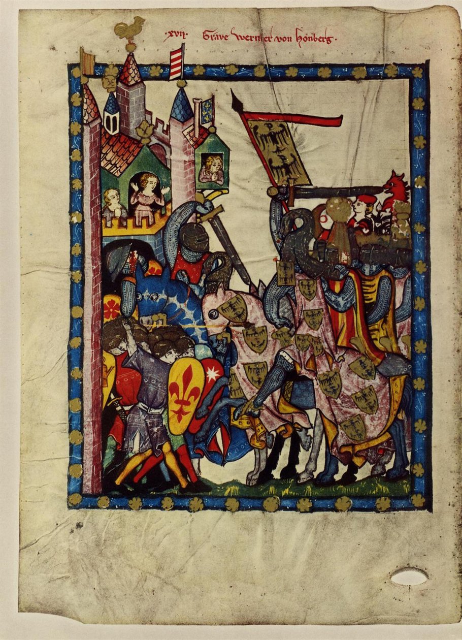 Grev Wernher von Homberg fra Codex Manesse, mellom 1305 og 1340 av Unbekannt