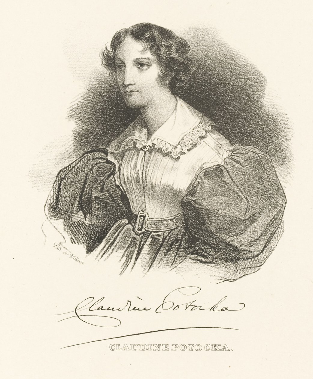 Grevinne Klaudyna Claudine Potocka, født Dzialynska 1801-1836, ca. 1830. av Unbekannt