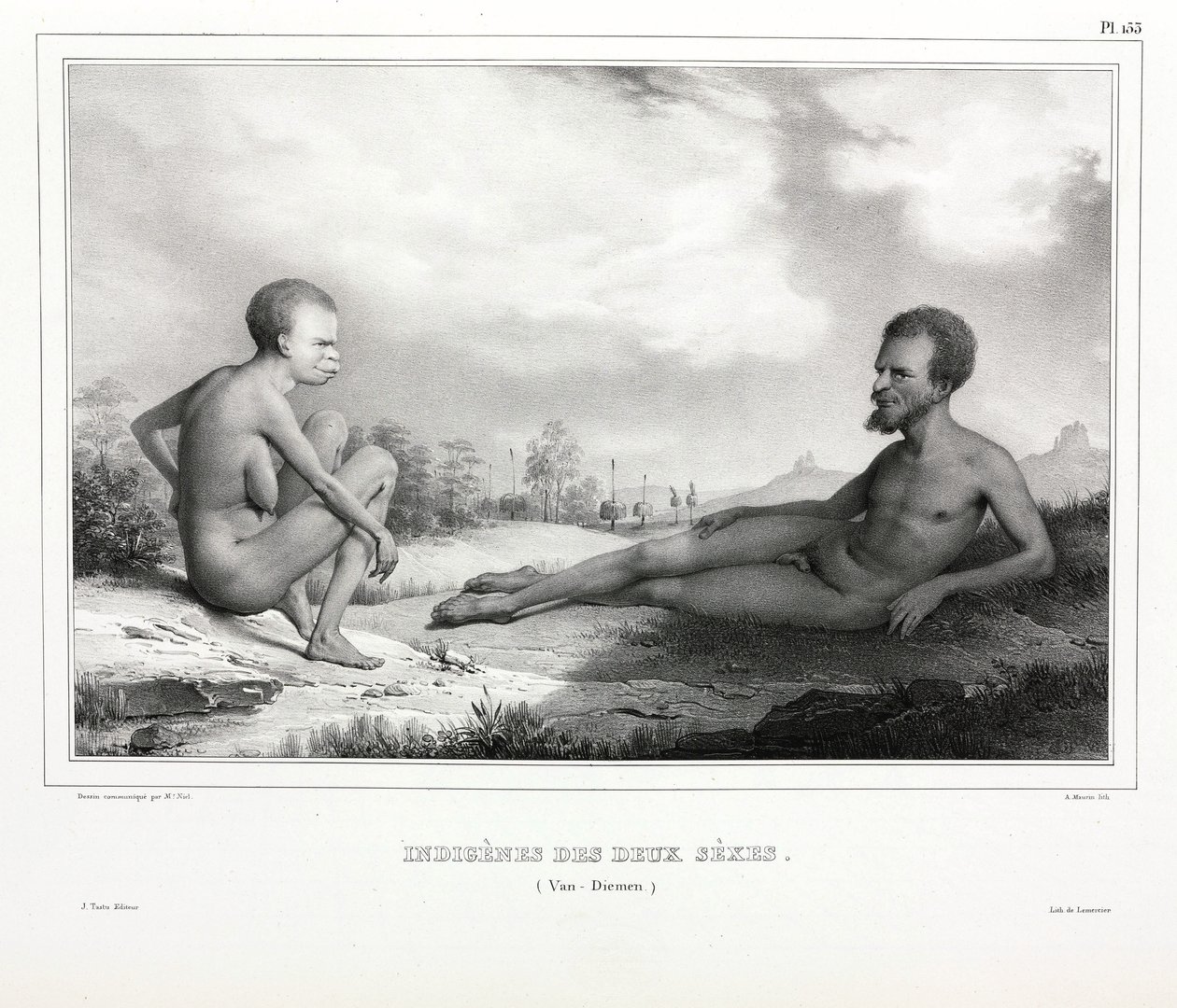 Aboriginsk par fra Tasmania (Australia) av Unbekannt