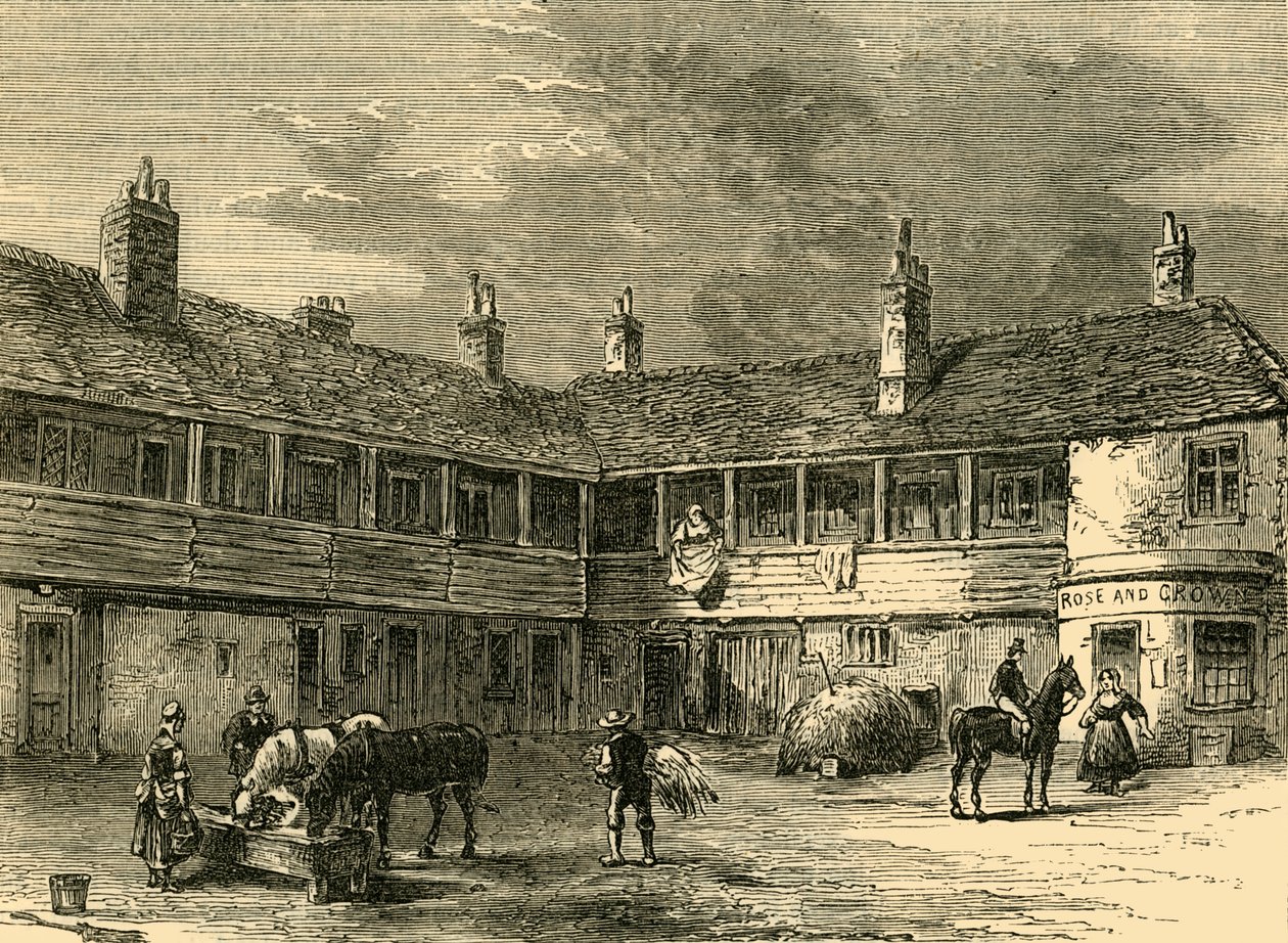 Court-Yard of the Rose and Crown, 1820, c1876. av Unbekannt