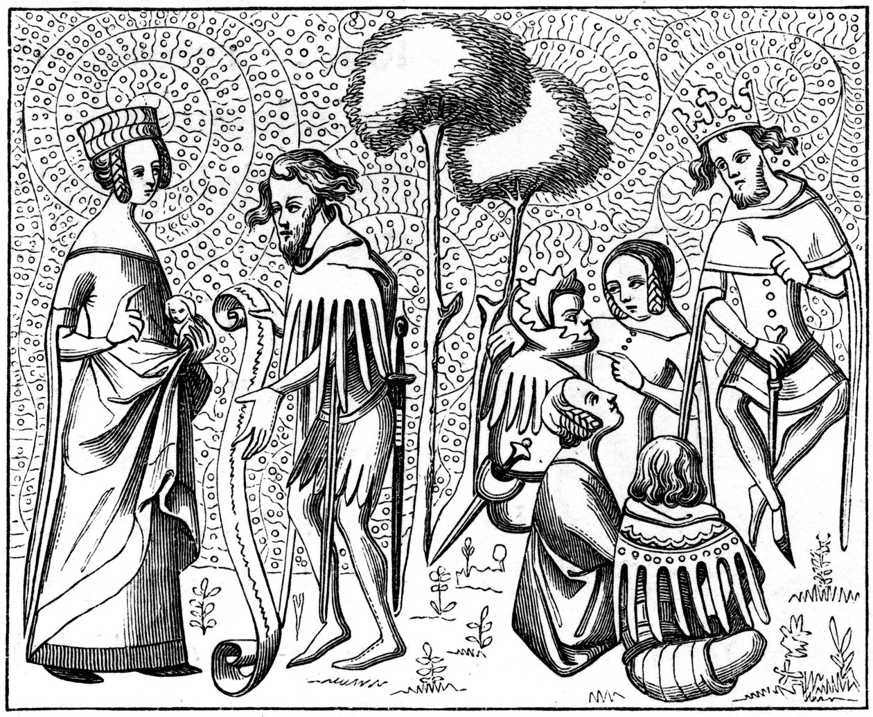 Court of Love, Provence, Frankrike, 1300-tallet 1849 av Unbekannt
