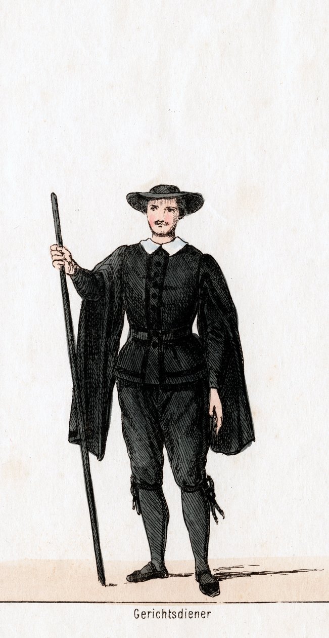 Court usher, kostymedesign for Shakespeares skuespill, Henry VIII, 1800-tallet av Unbekannt