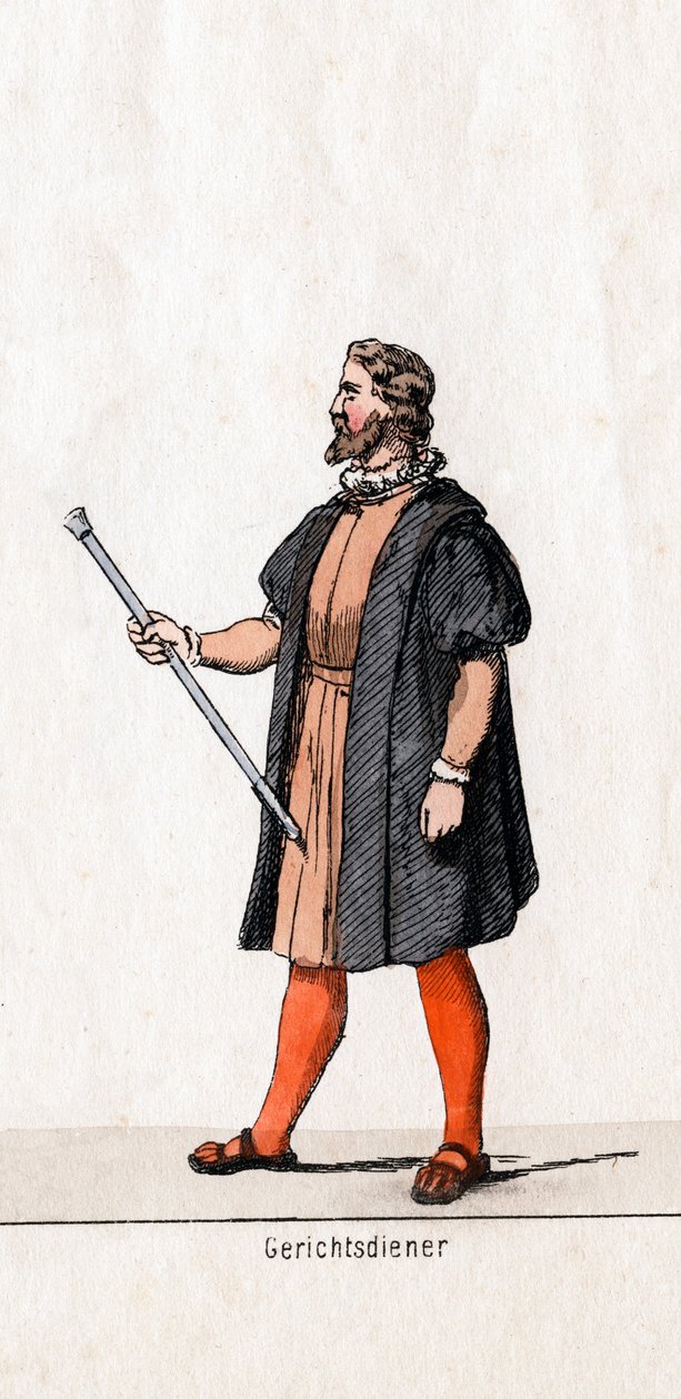 Court usher-kostymedesign for Shakespeares skuespill, Henry VIII, 1800-tallet av Unbekannt