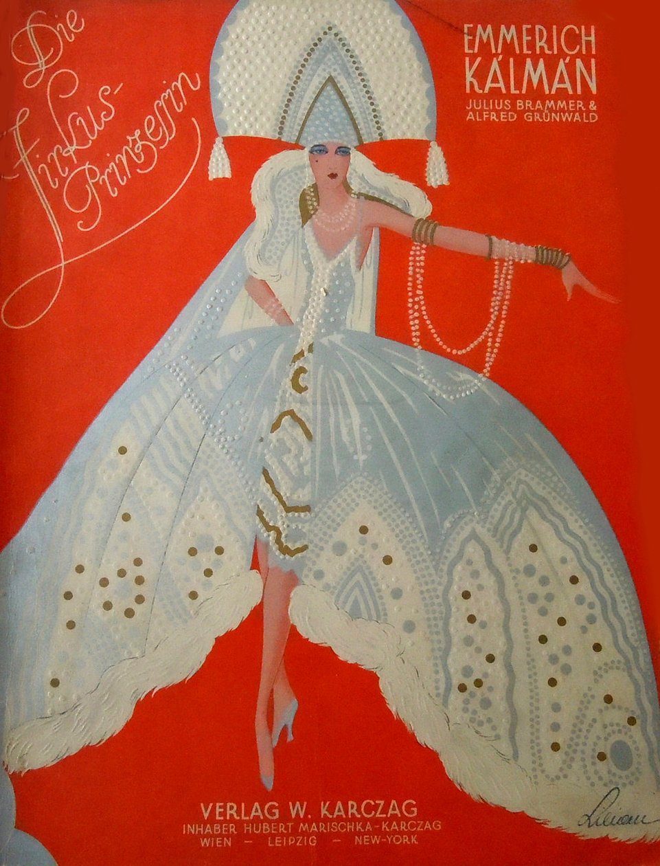Omslag for det originale pianopartituret til The Circus Princess av Emmerich Kalman, 1926. av Unbekannt