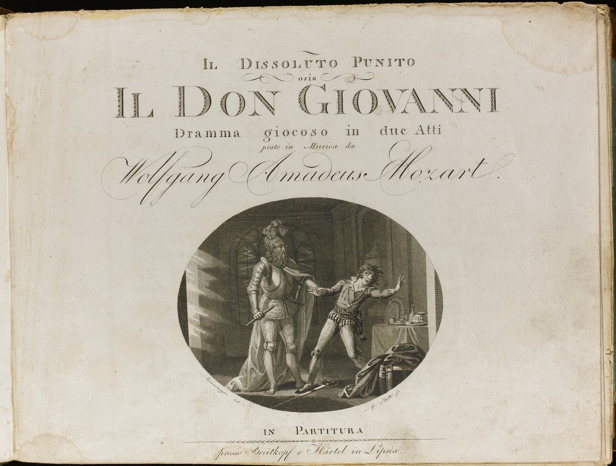 Omslag til partituret til operaen Don Giovanni av Wolfgang Amadeus Mozart, 1801. av Unbekannt