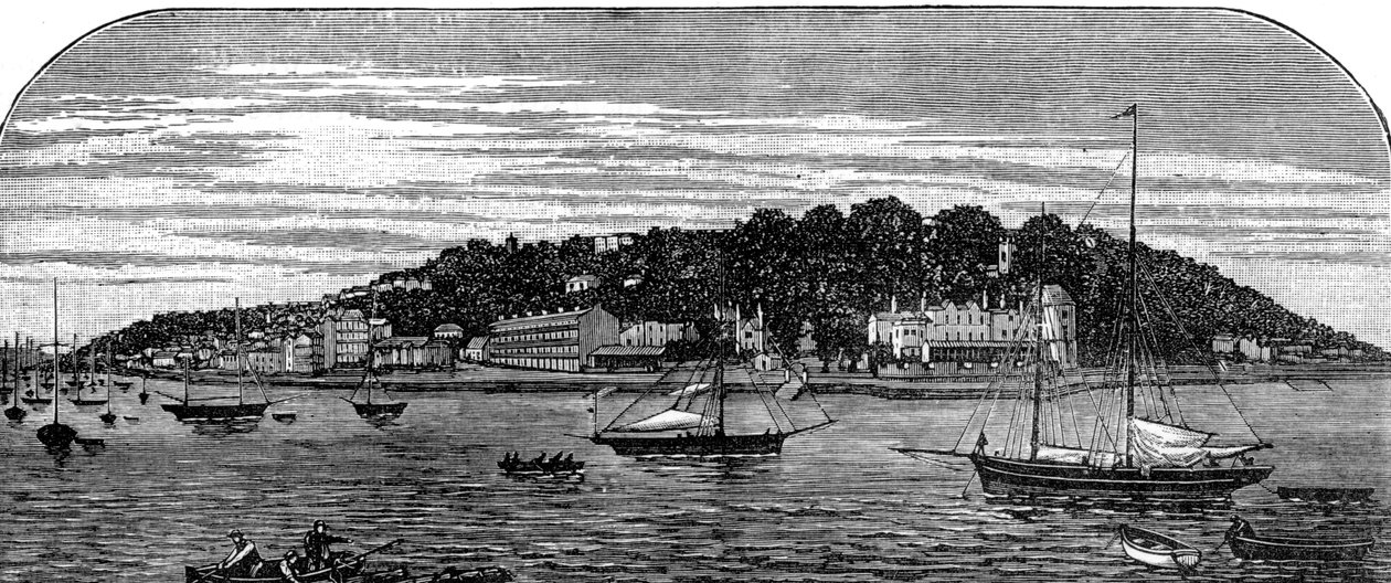 Cowes Harbour, Isle of Wight, sent på 1800-tallet av Unbekannt