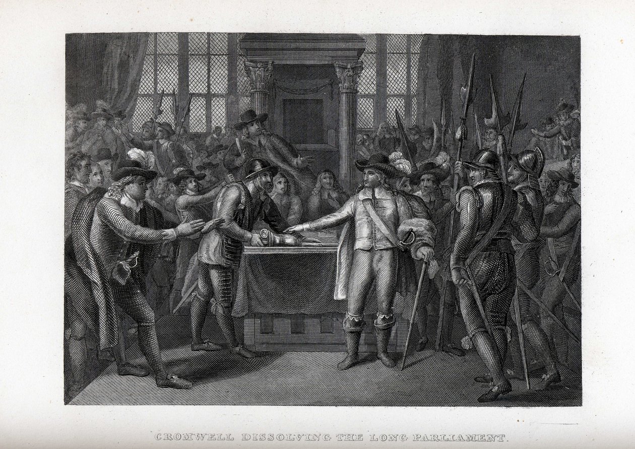 Cromwell oppløste det lange parlamentet, 1882 av Unbekannt