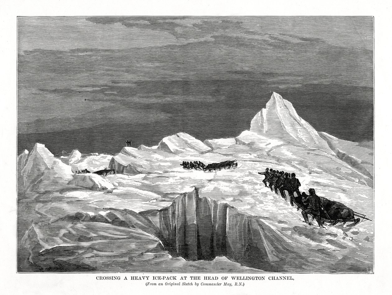 Krysser en tung ispakke ved hodet av Wellington Channel, 1877 av Unbekannt