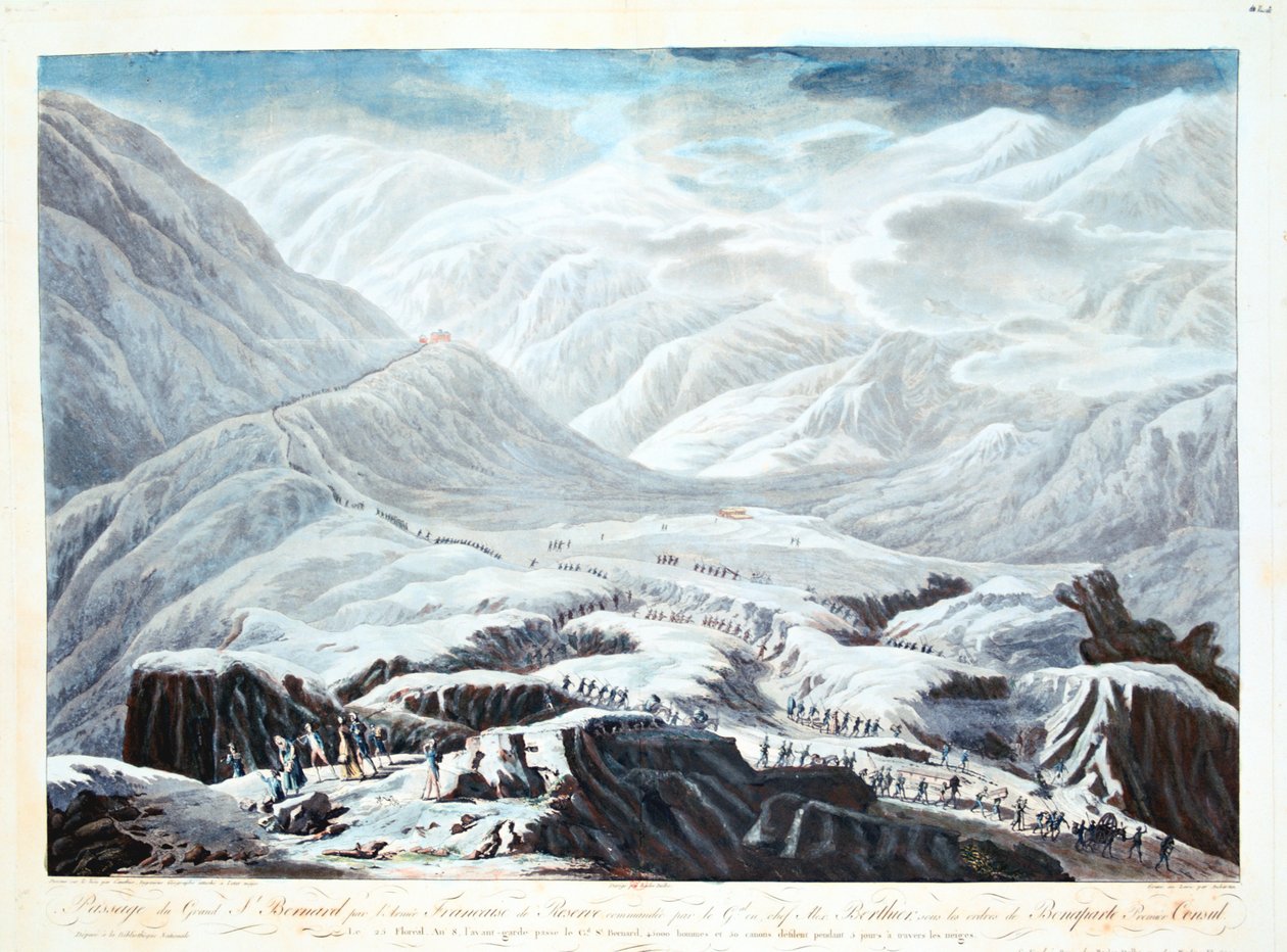 Krysser Saint Bernard Pass, 1800 av Unbekannt