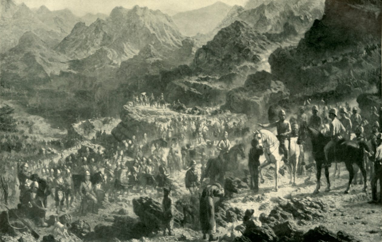 The Crossing the Jamburak Kotal, 1901. av Unbekannt